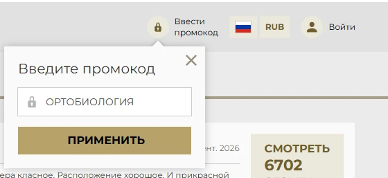 Окно ввода промокода на странице бронирования отеля «Милан»